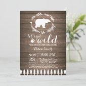 ポーラ素朴クマ赤ちゃんシャワー招待状 招待状 (スタンド正面)