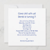 ポーラ食べ物ベアのケーキ、ベア誕生日の招待 招待状 (裏面)