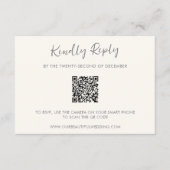 ポーリナモダンアイボリーシンプルエレガントウェディング 出欠カード (正面)