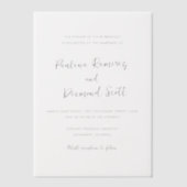 ポーリナモダンシンプルエレガントな結婚式 ベラム紙招待状 (正面)