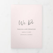 ポーリナモダンソフトピンクシンプルクのエレガントな結婚式 三つ折り招待状 (カバー)