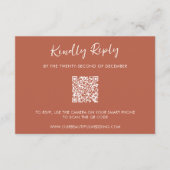 ポーリナモダンバーンオレンジシンプル色エレガントな結婚式 出欠カード (正面)