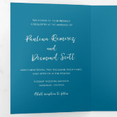 ポーリナモダンブルーシンプルエレガントウェディング 三つ折り招待状 (内部最初)