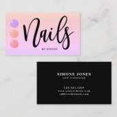 ポーリモダンエレガントッシュがカラフル爪、 ネイル 名刺 (正面/裏面)