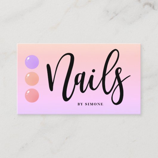 ポーリモダンエレガントッシュがカラフル爪、 ネイル 名刺 (正面)