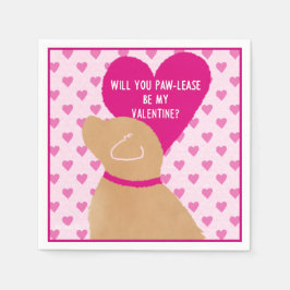 ポーリースマイバレンタインペーパーナプキン スタンダードカクテルナプキン