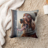 ポールに舌を付けたアイリッシュセ凍っていッター クッション (ブランケット)