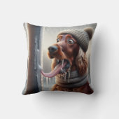 ポールに舌を付けたアイリッシュセ凍っていッター クッション (裏面)