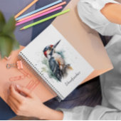 ポールの上に座ってカスタマイズ可能なウッドペッカー プランナー手帳