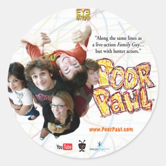 ポールの悪いステッカー ラウンドシール (正面)