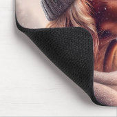 ポールをなめるアイリッシュセッター凍ってい犬 マウスパッド (コーナー)