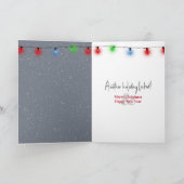 ポールをなめるクリスマスのアイリッシュセッター凍ってい犬 シーズンカード (内部)