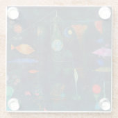 ポールクレフィッシュ魔法抽象芸術絵画のグラフィックアート ガラスコースター (裏面)