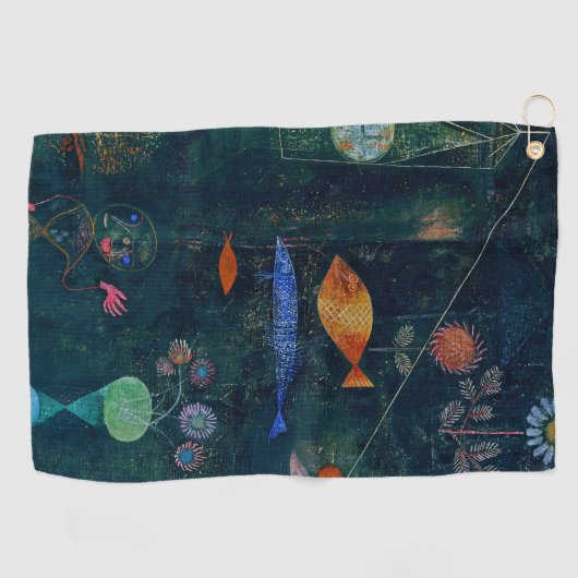 ポールクレフィッシュ魔法抽象芸術絵画のグラフィックアート ゴルフタオル (横)