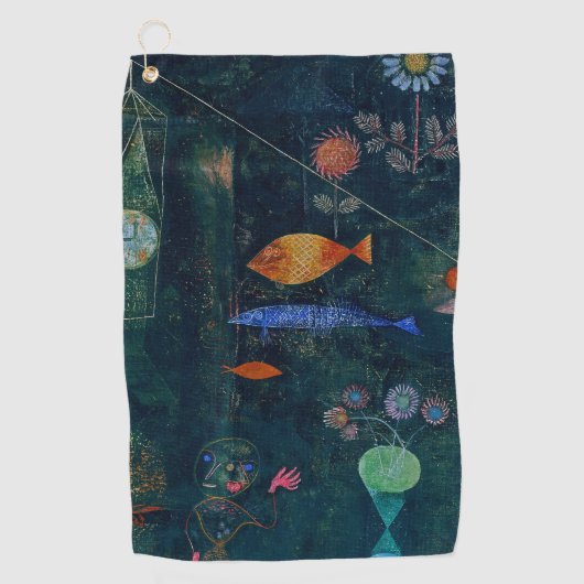 ポールクレフィッシュ魔法抽象芸術絵画のグラフィックアート ゴルフタオル (正面)