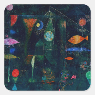 ポールクレフィッシュ魔法抽象芸術絵画のグラフィックアート スクエアシール