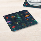 ポールクレフィッシュ魔法抽象芸術絵画のグラフィックアート スクエアペーパーコースター (アングル)