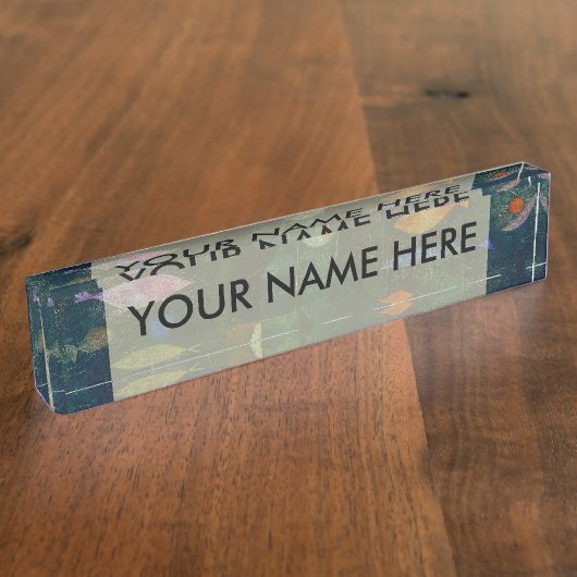 ポールクレフィッシュ魔法抽象芸術絵画のグラフィックアート デスクネームプレート (側面)