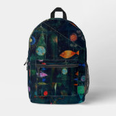 ポールクレフィッシュ魔法抽象芸術絵画のグラフィックアート プリントバックパック (正面)