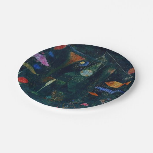 ポールクレフィッシュ魔法抽象芸術絵画のグラフィックアート ペーパープレート (アングル)