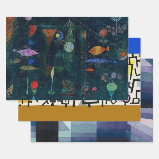 ポールクレフィッシュ魔法抽象芸術絵画のグラフィックアート ラッピングペーパーシート (セット)