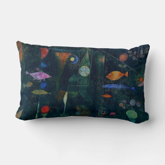 ポールクレフィッシュ魔法抽象芸術絵画のグラフィックアート ランバークッション (裏面)