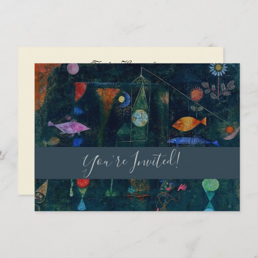 ポールクレフィッシュ魔法抽象芸術絵画のグラフィックアート 招待状 (正面/裏面)