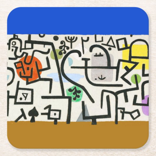 ポールクレリッチハーバー抽象芸術表現主義 スクエアペーパーコースター (正面)