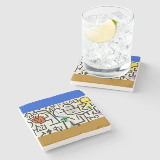 ポールクレリッチハーバー抽象芸術表現主義 ストーンコースター (横)