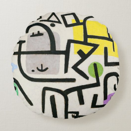ポールクレリッチハーバー抽象芸術表現主義 ラウンドクッション (正面)