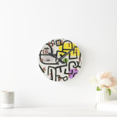 ポールクレリッチハーバー抽象芸術表現主義 ラウンド壁時計 (ホーム)