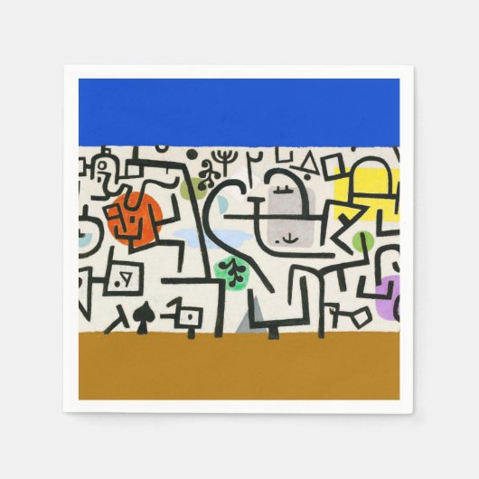 ポールクレリッチポートハーバー抽象芸術旅行 スタンダードカクテルナプキン (正面)