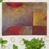 ポールクレレッドバルーン抽象芸術アーカラフルト キッチンタオル (折り畳み)