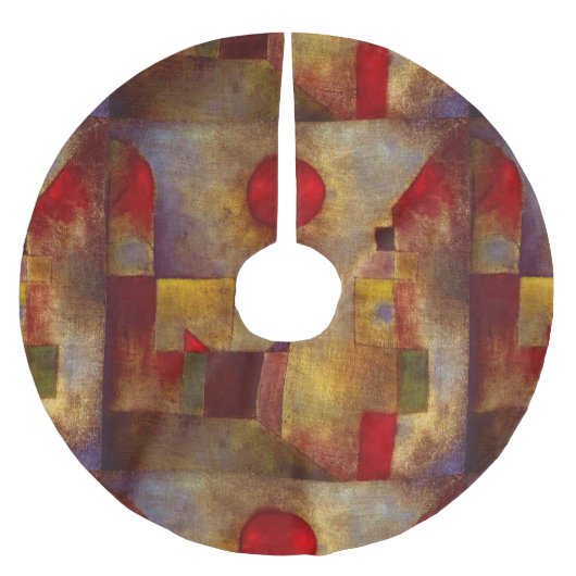 ポールクレレッドバルーン抽象芸術アーカラフルト ブラッシュドポリエステルツリースカート (正面)