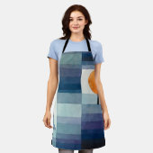 ポールクレー抽象芸術ツリーブルー絵画ズ エプロン (着用した状態)