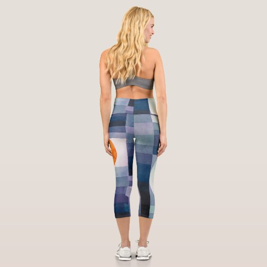 ポールクレー抽象芸術ツリーブルー絵画ズ カプリレギンス (裏面)