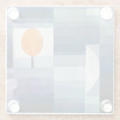 ポールクレー抽象芸術ツリーブルー絵画ズ ガラスコースター (裏面)