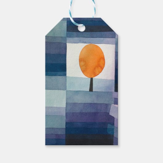 ポールクレー抽象芸術ツリーブルー絵画ズ ギフトタグ (正面)