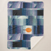 ポールクレー抽象芸術ツリーブルー絵画ズ シェルパブランケット (正面)