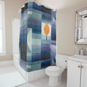 ポールクレー抽象芸術ツリーブルー絵画ズ シャワーカーテン (インサイチュ)
