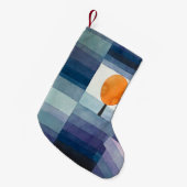 ポールクレー抽象芸術ツリーブルー絵画ズ スモールクリスマスストッキング (正面 (吊り時))