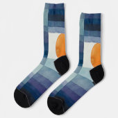 ポールクレー抽象芸術ツリーブルー絵画ズ ソックス (左)