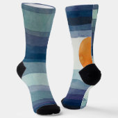 ポールクレー抽象芸術ツリーブルー絵画ズ ソックス (傾斜あり)