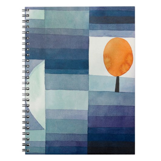 ポールクレー抽象芸術ツリーブルー絵画ズ ノートブック (正面)