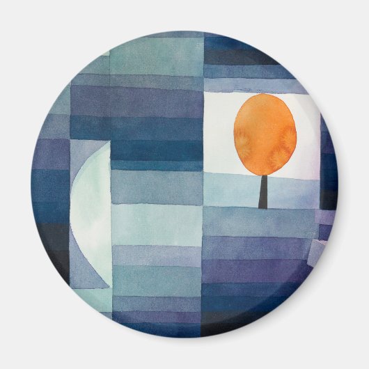 ポールクレー抽象芸術ツリーブルー絵画ズ マグネット (正面)