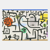 ポールクレー抽象芸術ツリーブルー絵画ズ ラッピングペーパーシート (正面2)