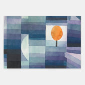 ポールクレー抽象芸術ツリーブルー絵画ズ ラッピングペーパーシート (正面)