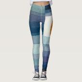 ポールクレー抽象芸術ツリーブルー絵画ズ レギンス (正面)