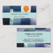 ポールクレー抽象芸術ツリーブルー絵画ズ 名刺 (正面/裏面)