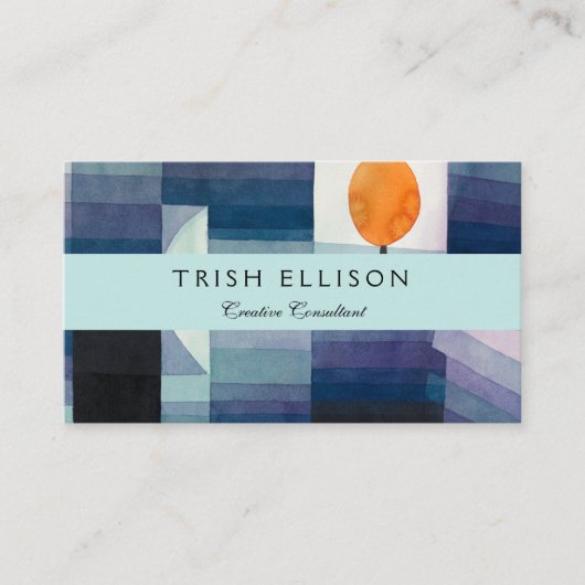 ポールクレー抽象芸術ツリーブルー絵画ズ 名刺 (正面)